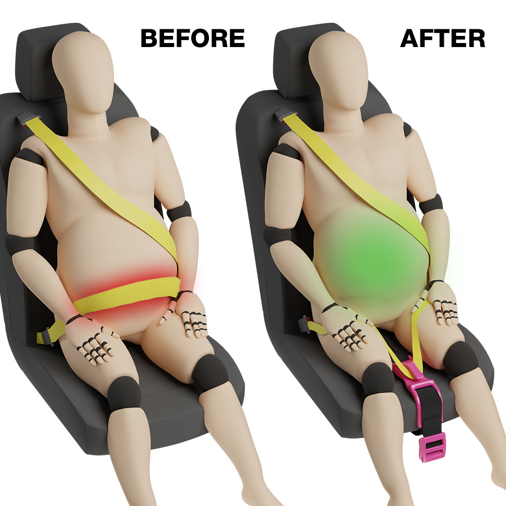 Pregnant woman close-up in her car